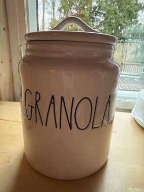 White Ceramic Granola Canister